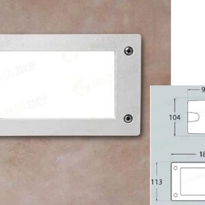 Leti 200 Segnapasso da Incasso Rettangolare Gx53 3w Natura Bianco